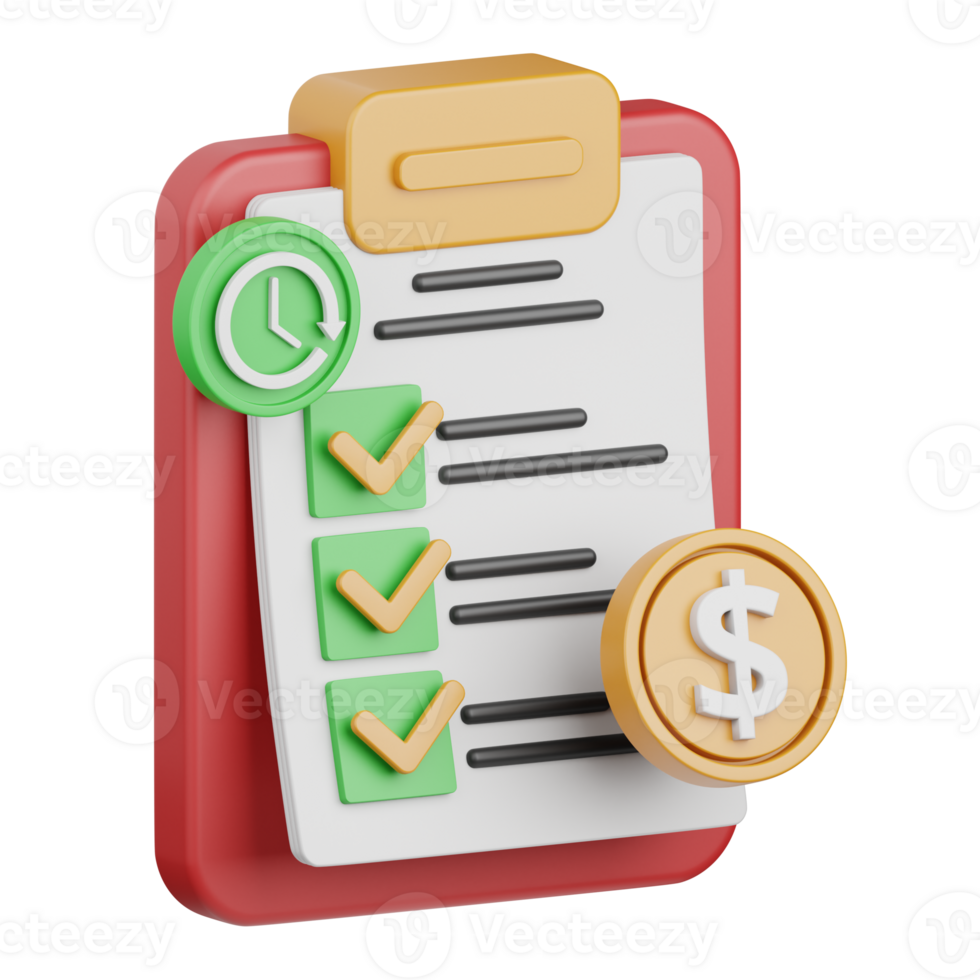 3d rendering payment report isolated useful for payment, money and transaction design element png