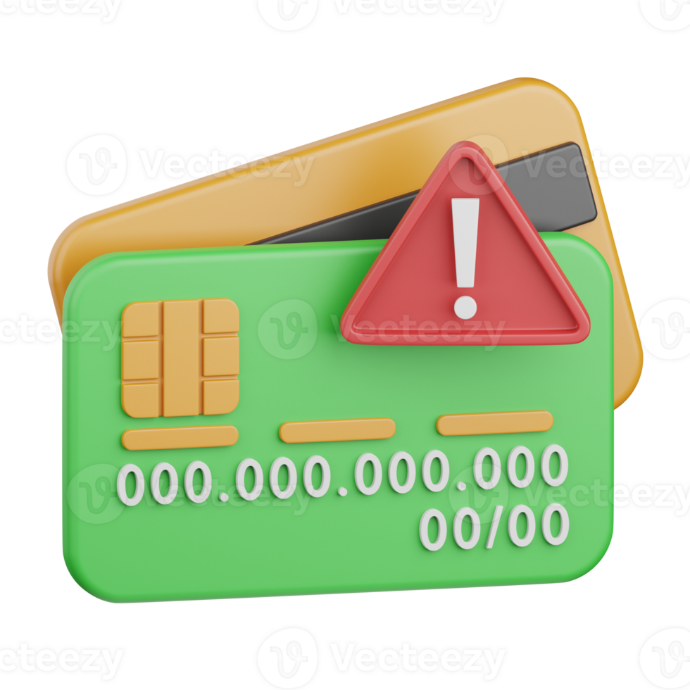3d rendering payment error isolated useful for payment, money and transaction design element png