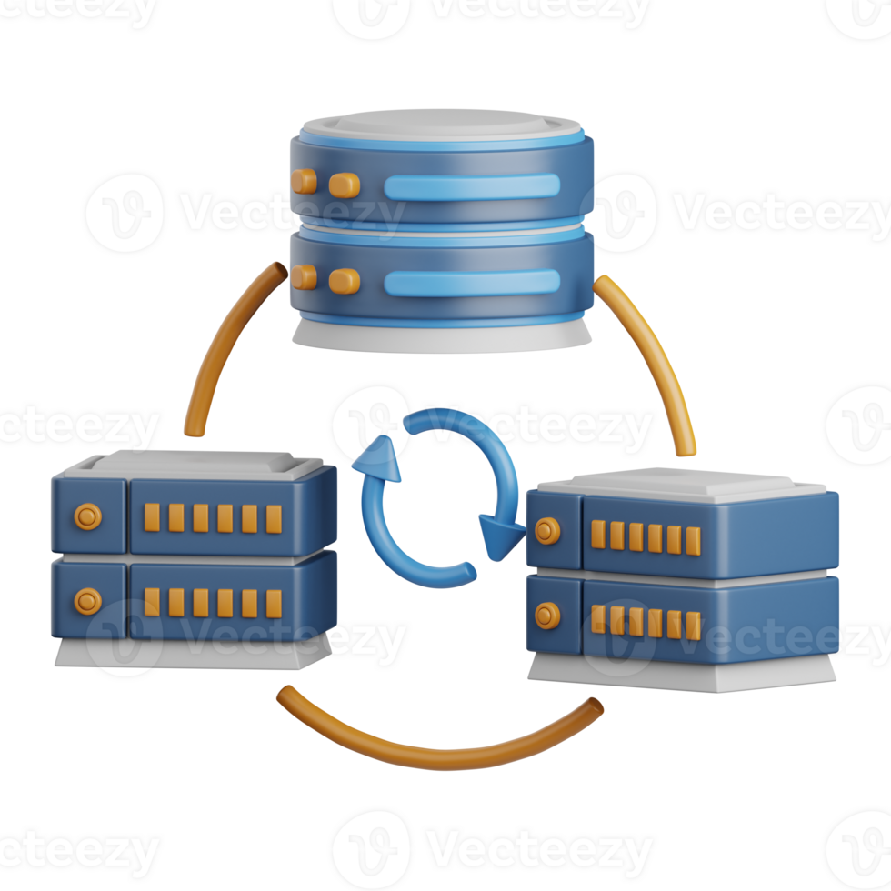 3d rendering network server isolated useful for cloud, network, computing, technology, database, server and connection design element png