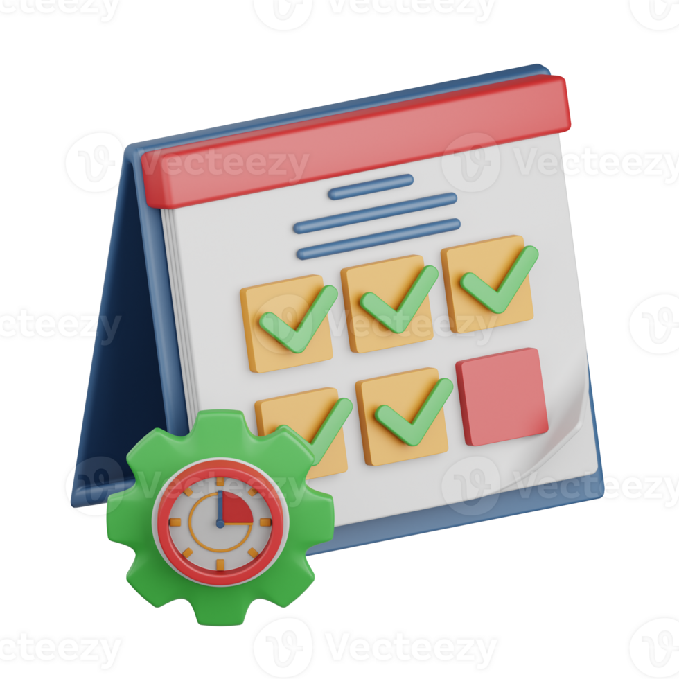 3d rendering time management strategy isolated useful for business, analytics, money and finance png