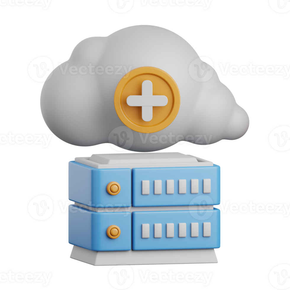 3d rendering hybrid cloud isolated useful for cloud, network, computing, technology, database, server and connection design element png