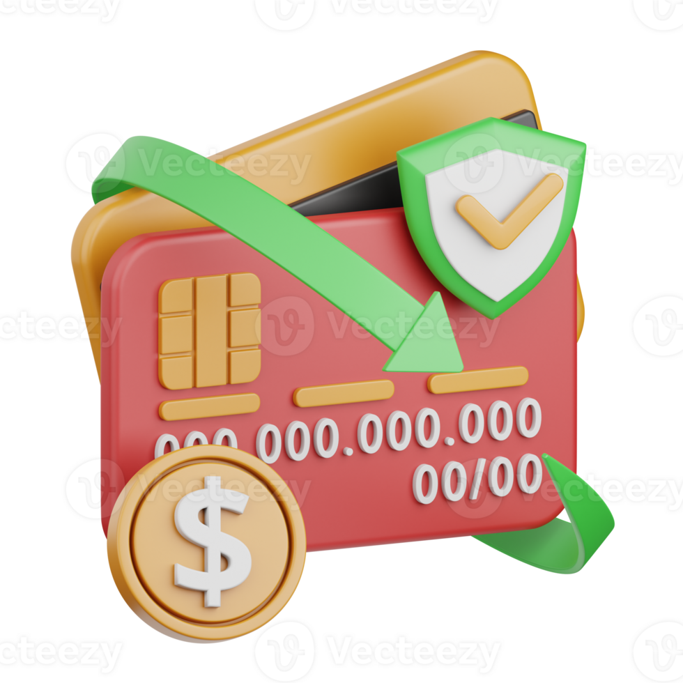 3d rendering secure payment isolated useful for payment, money and transaction design element png