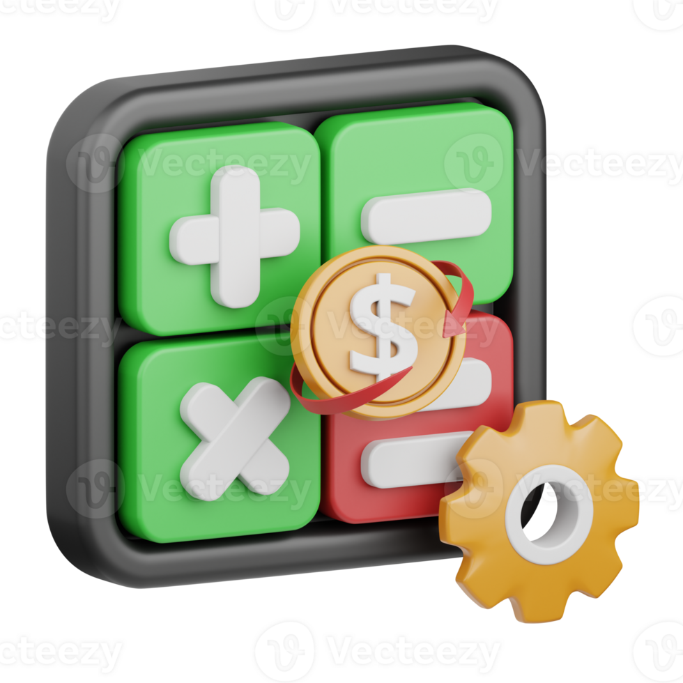 3d rendering payment calculation isolated useful for business, payment, money and transaction design png