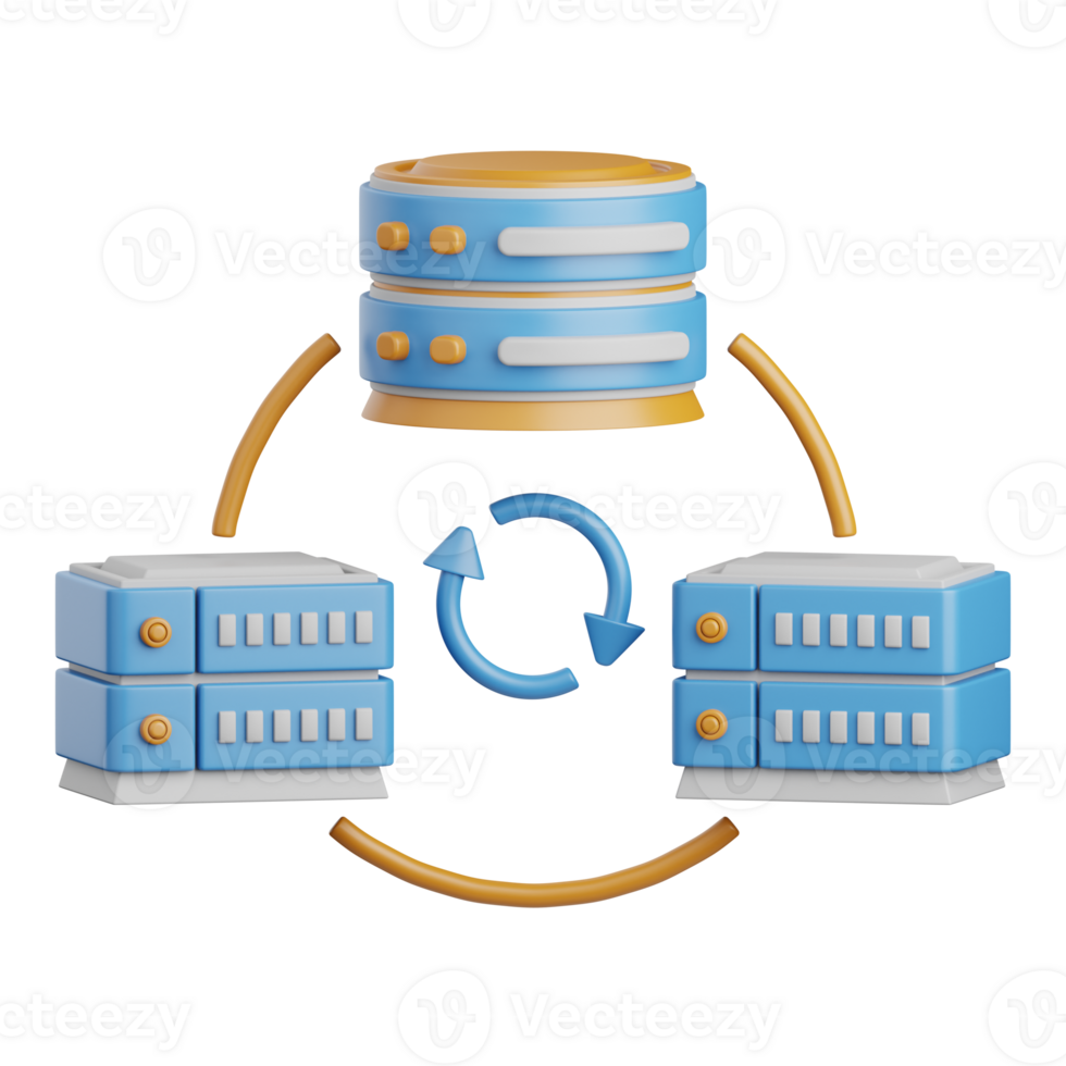 3d rendering network server isolated useful for cloud, network, computing, technology, database, server and connection design element png