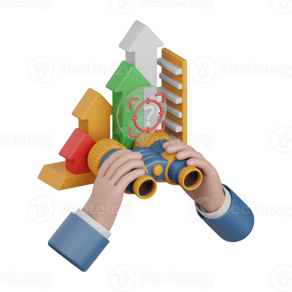 3d rendering forecast analytics isolated useful for business, analytics, money and finance design png