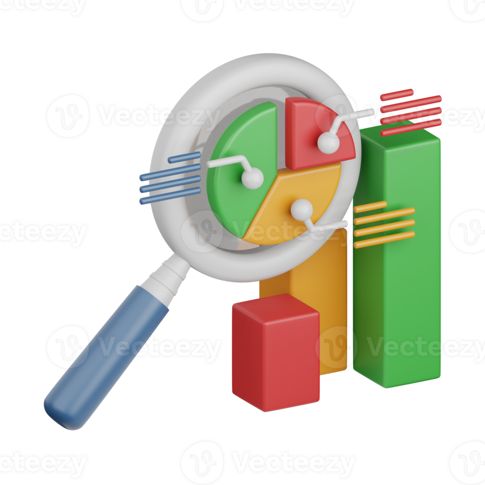 3d renderen analytics geïsoleerd nuttig voor bedrijf, analyse, geld en financiën ontwerp element png