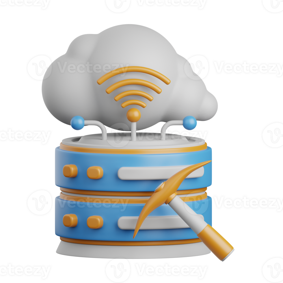 3d rendering data mining isolated useful for cloud, network, computing, technology, database, server and connection design element png