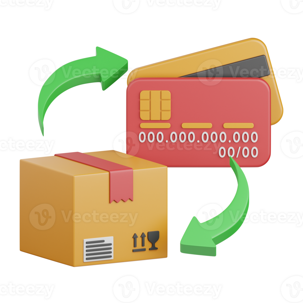 3d rendering purchase transaction process isolated useful for payment, money and transaction design png