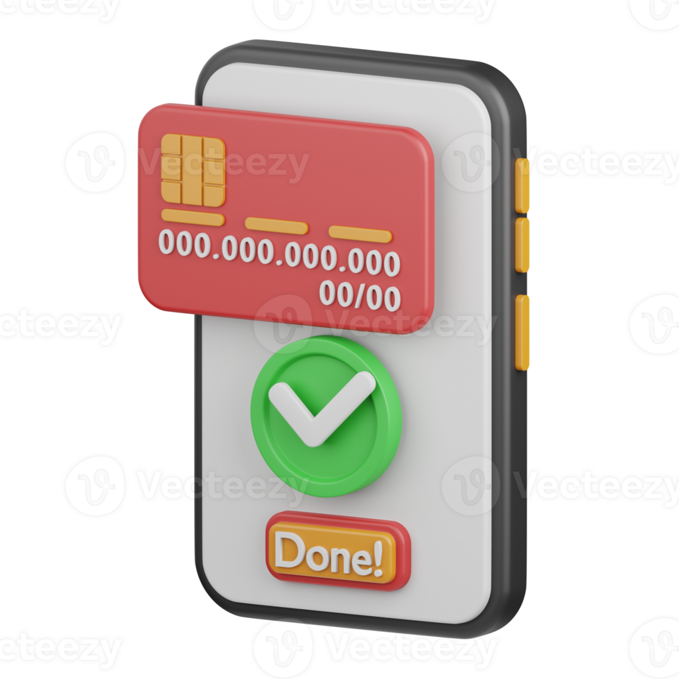 3d rendering mobile payment isolated useful for business, payment, money and transaction design png
