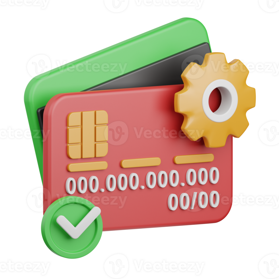 3d rendering card transaction process isolated useful for payment, money and transaction design png