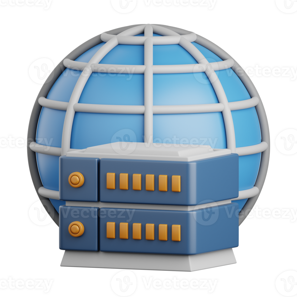 3d rendering server isolated useful for cloud, network, computing, technology, database, server and connection design element png