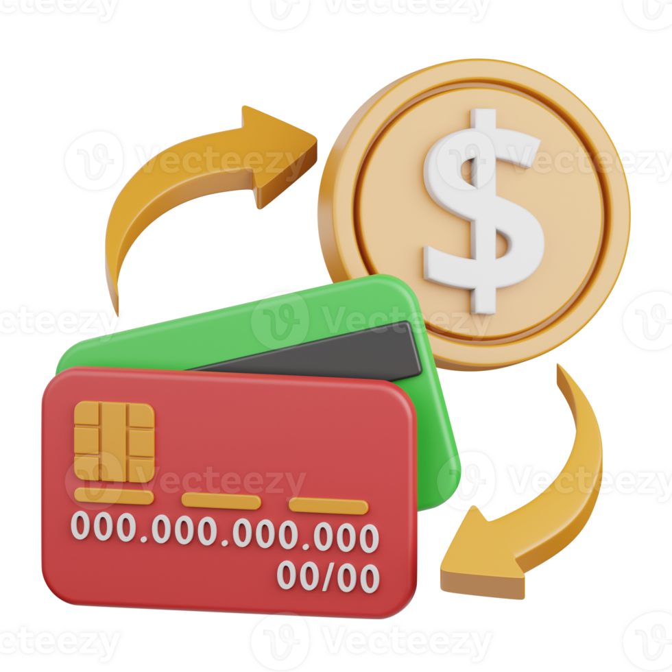 3d rendering transfer money isolated useful for payment, money and transaction design element png