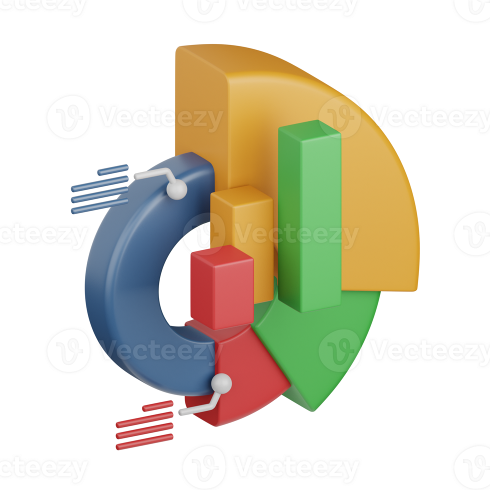 3d rendering statistics isolated useful for business, analytics, web, money and finance design png