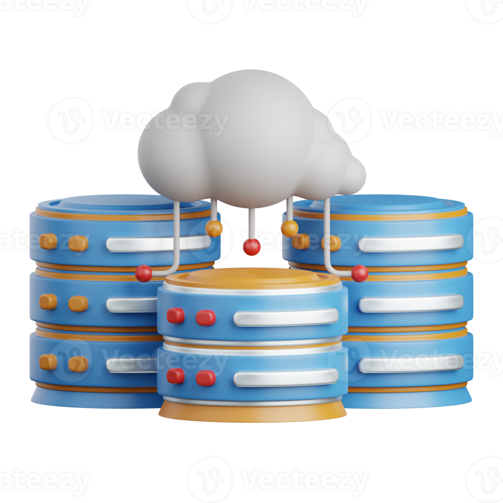 3d rendering cloud computing isolated useful for technology, programming, development, coding, software, app, computing, server and connection design element png