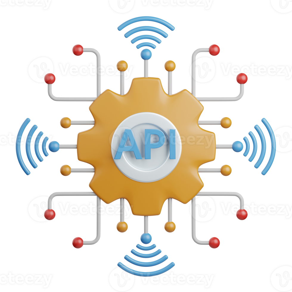 3d rendering api setting isolated useful for technology, programming, development, coding, software, app, computing, server and connection design element png