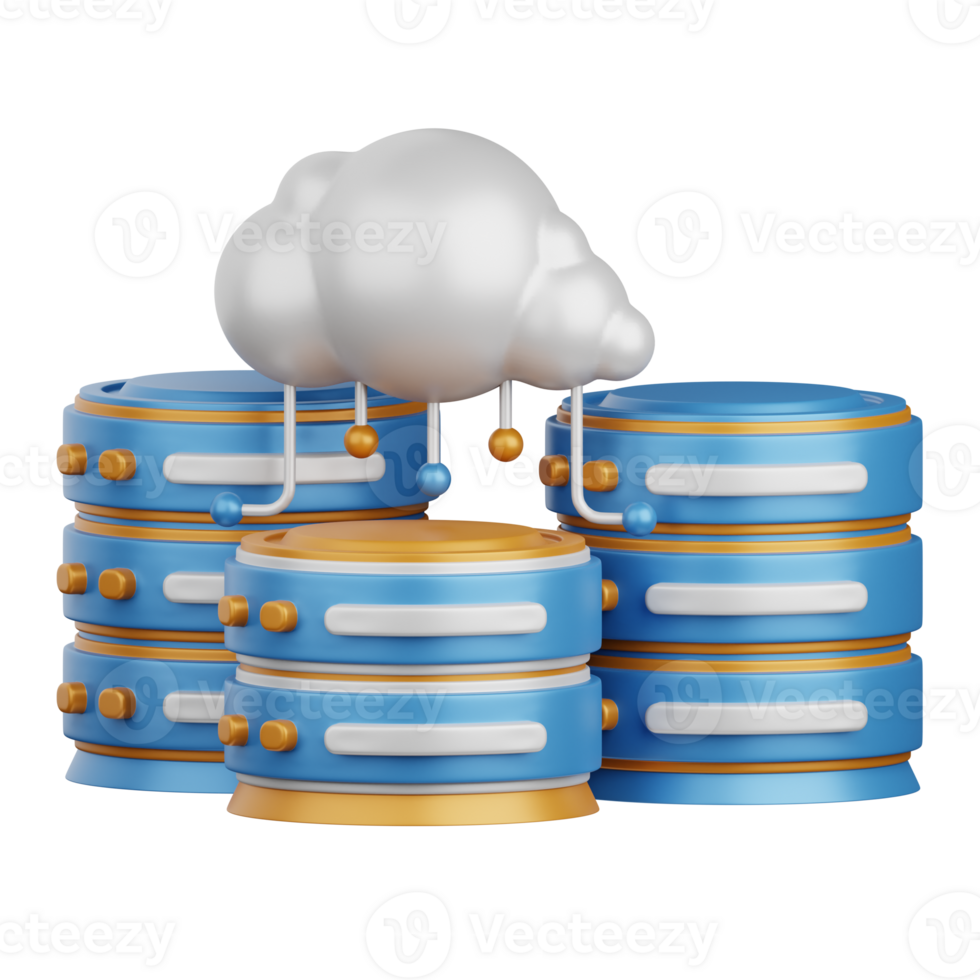 3d rendering cloud computing isolated useful for technology, programming, development, coding, software, app, computing, server and connection design element png