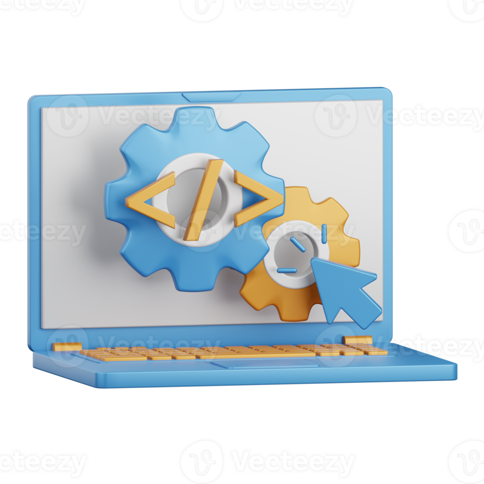 3d representación software pruebas aislado útil para tecnología, programación, desarrollo, codificación, software, aplicación, informática, servidor y conexión diseño elemento png