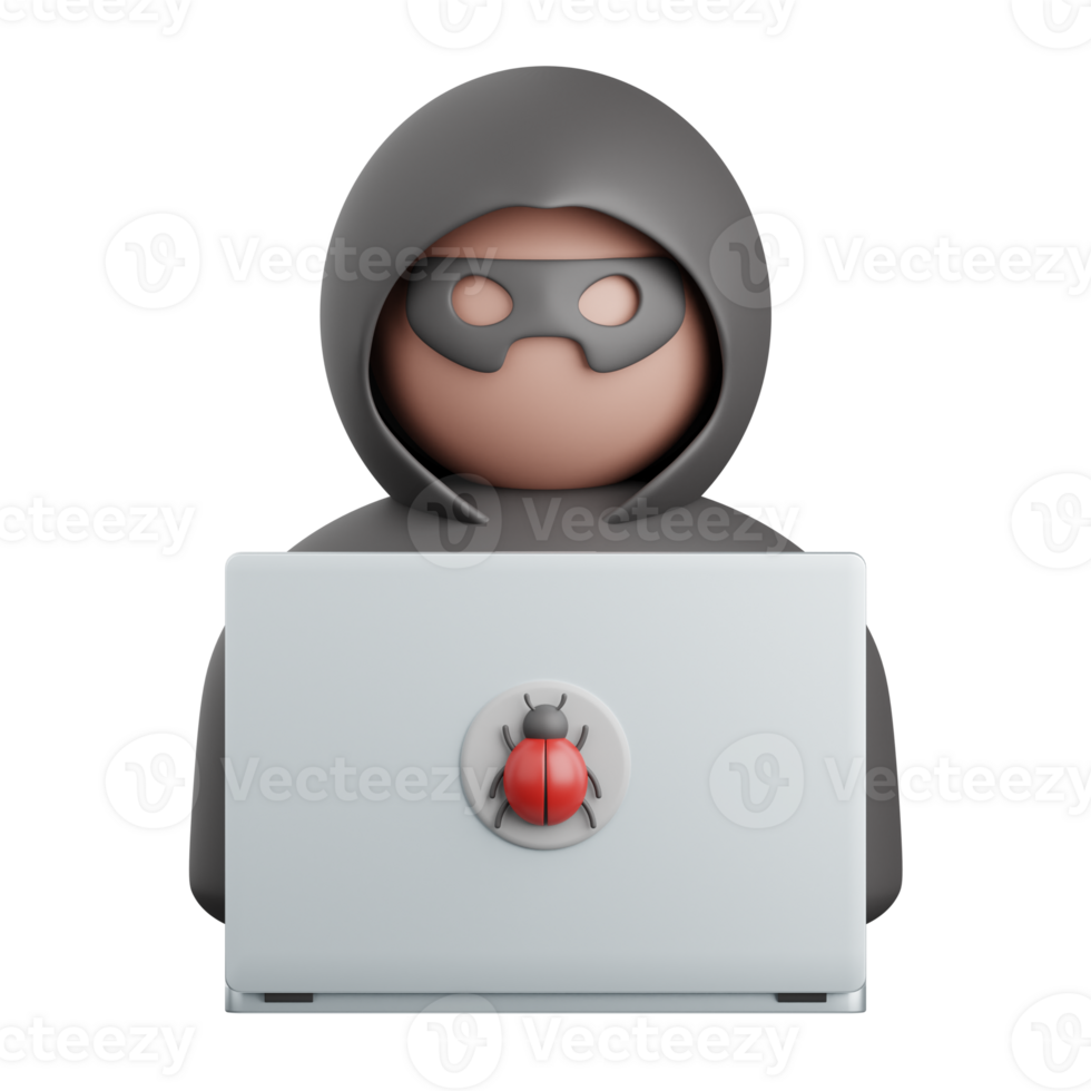 3d rendering hacker isolated useful for technology, programming, development, coding, software, app, computing, server and connection design element png