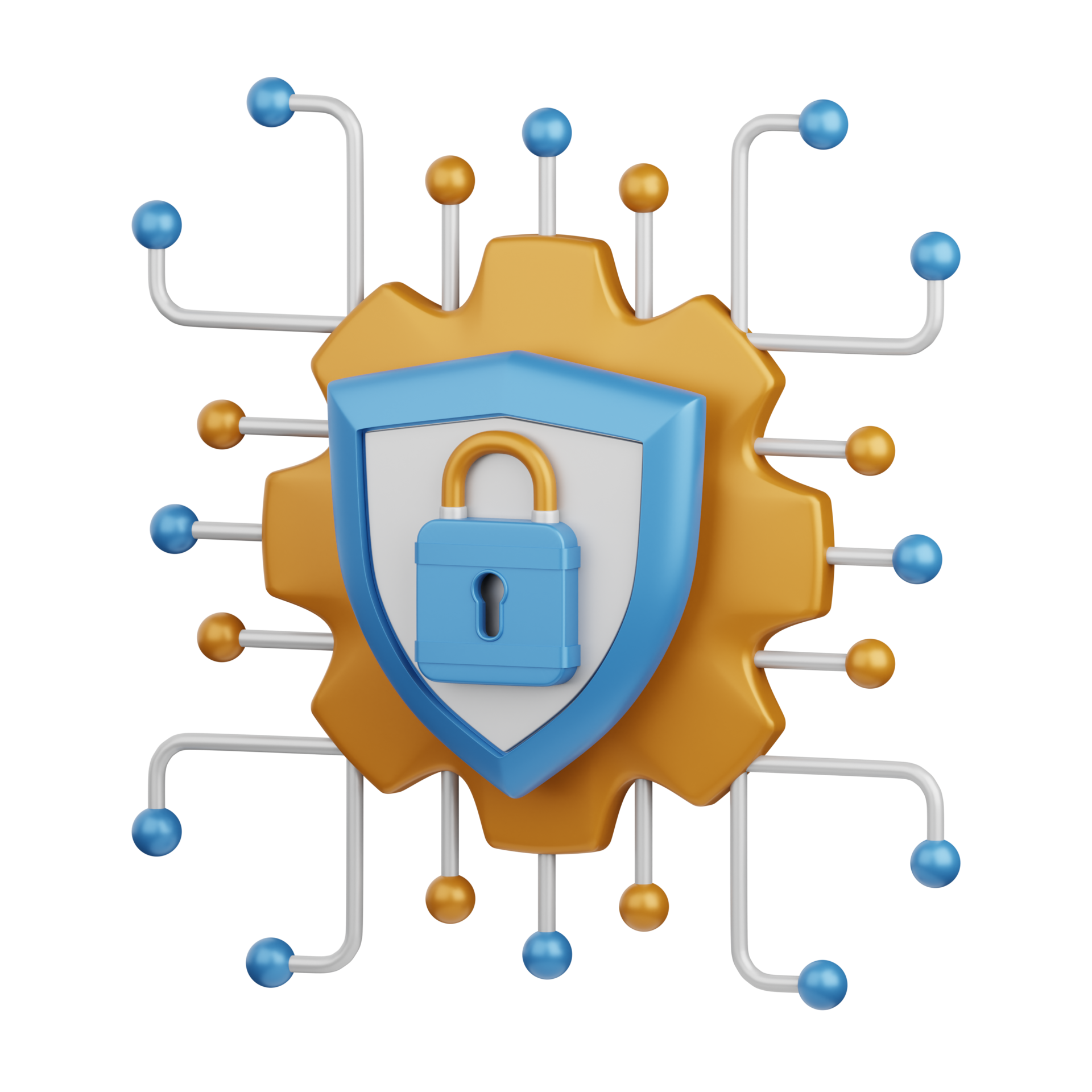 3d rendering cyber security isolated useful for technology, programming