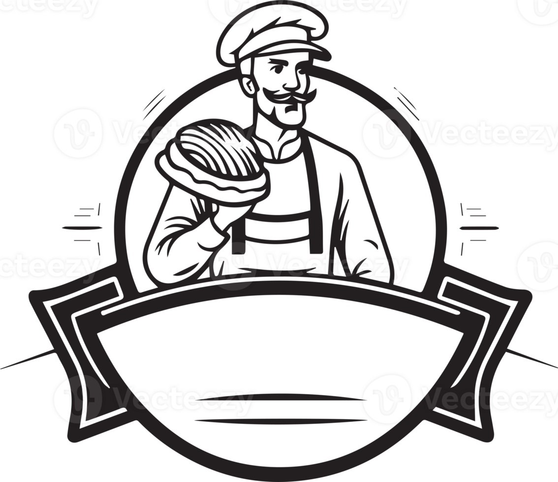 male chef logo in trendy and minimal style png