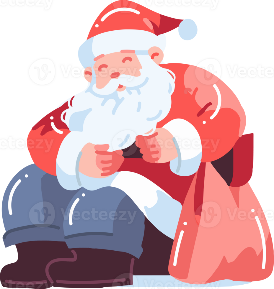 mano disegnato contento Santa personaggio nel piatto stile png