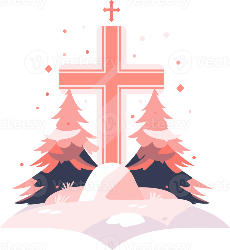 Hand Drawn christmas cross in flat style 27119426 PNG