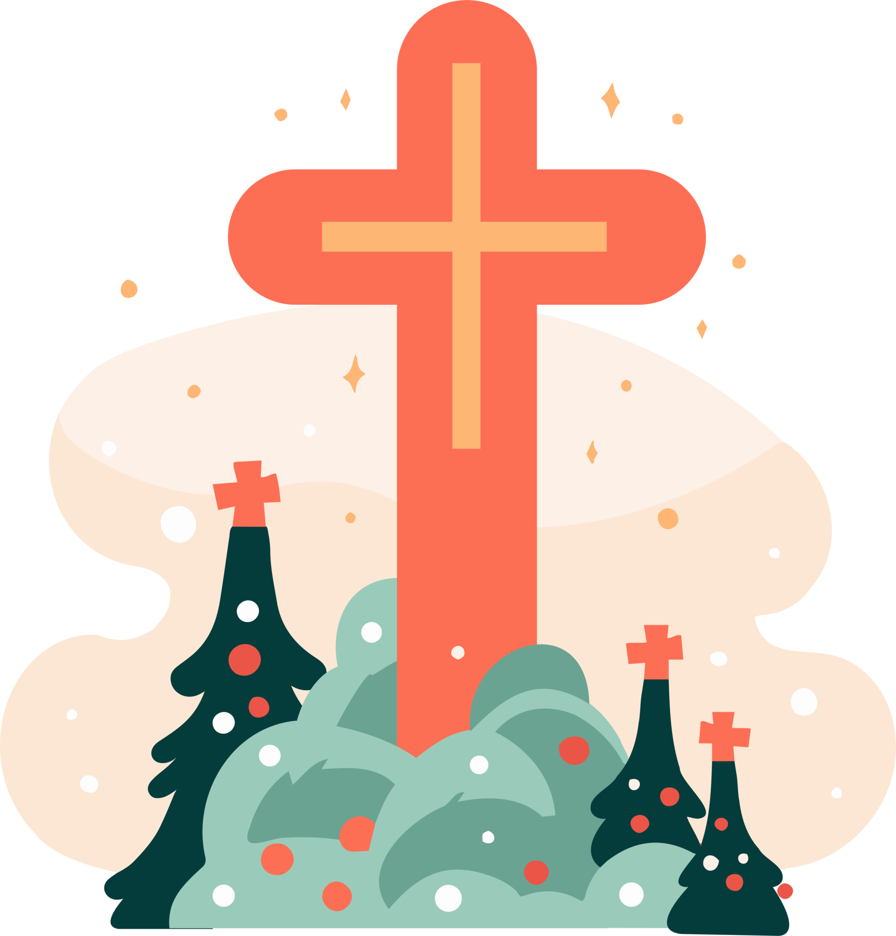 hand-drawn-christmas-cross-in-flat-style-27119474-png