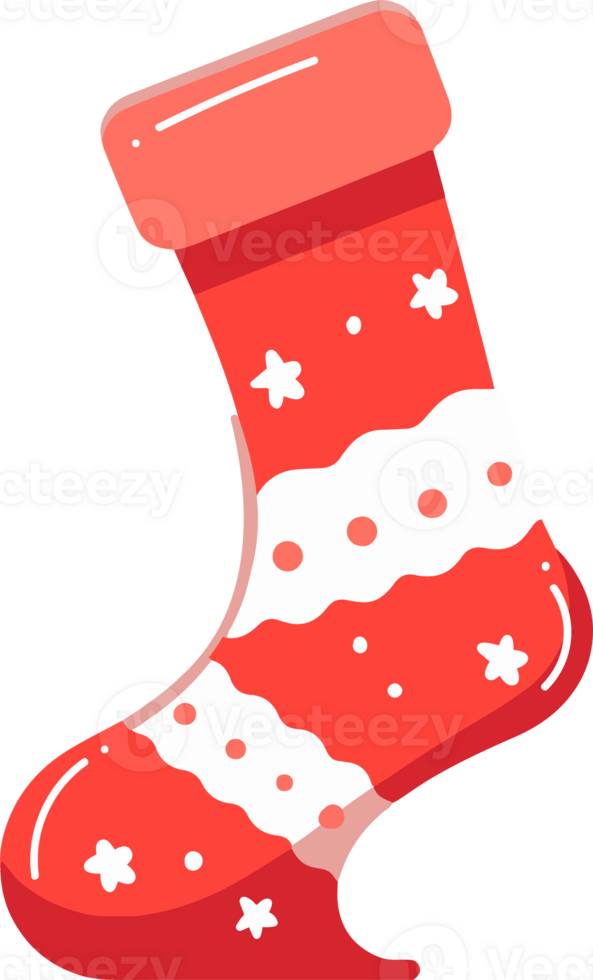 Hand Drawn Christmas santa socks in flat style png