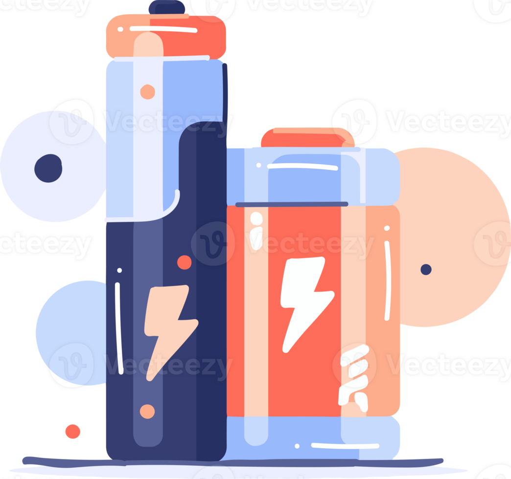 Hand Drawn energy storage battery in flat style png