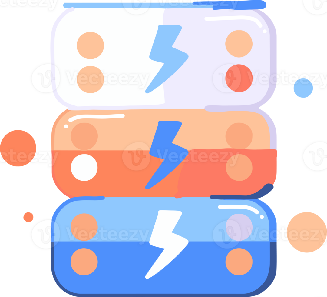 mão desenhado energia armazenamento bateria dentro plano estilo png