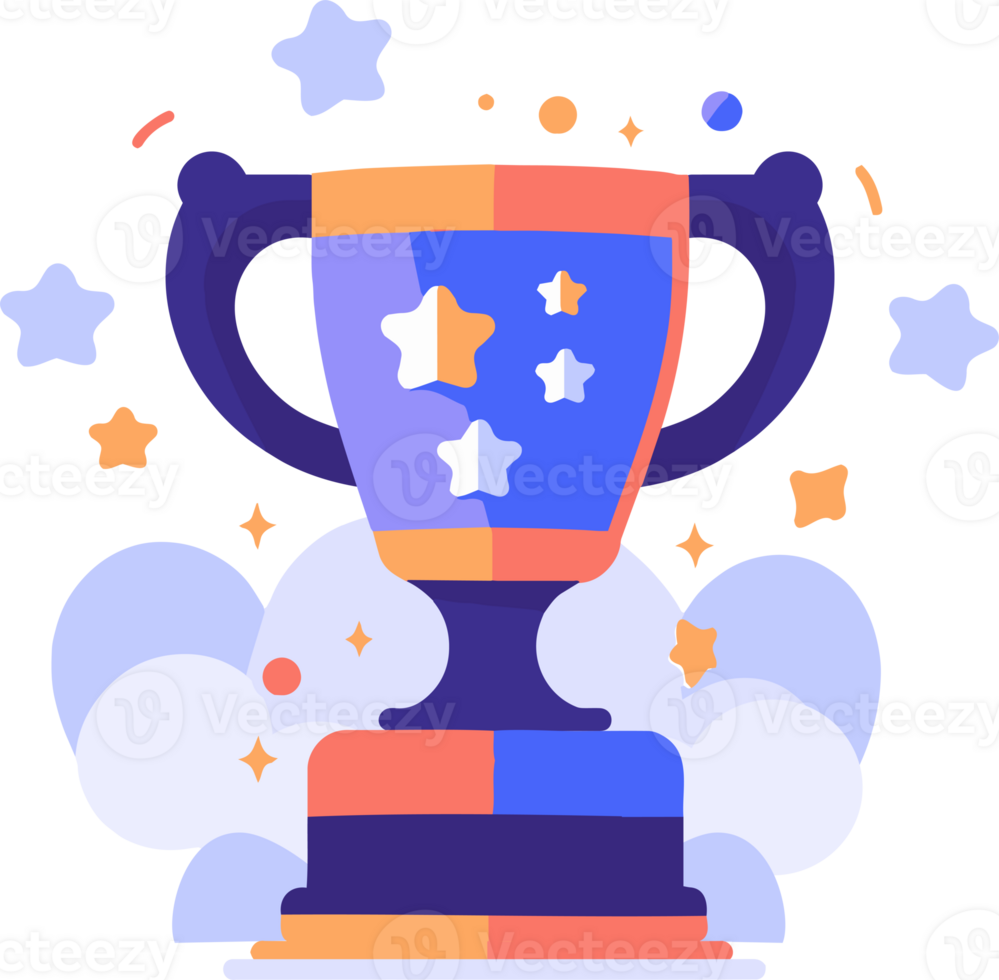Hand Drawn trophies and victories in flat style png