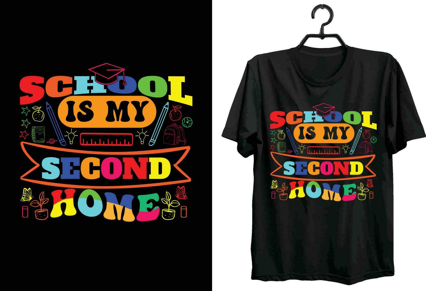 Back To School T-shirt Design. Funny Gift Back To School T-shirt Design For School Lovers. Typography, Custom, Vector t-shirt design. World All Students T-shirt Design For Back To School