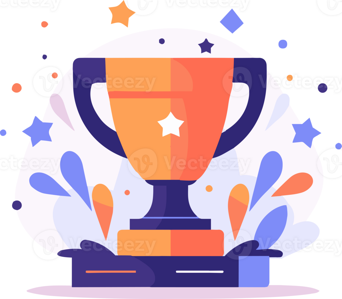 Hand Drawn trophies and victories in flat style png