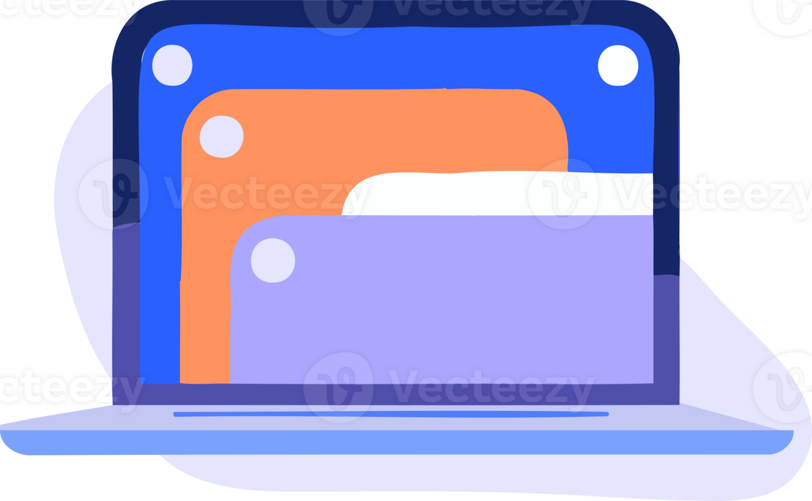 Hand Drawn laptop with email in flat style png