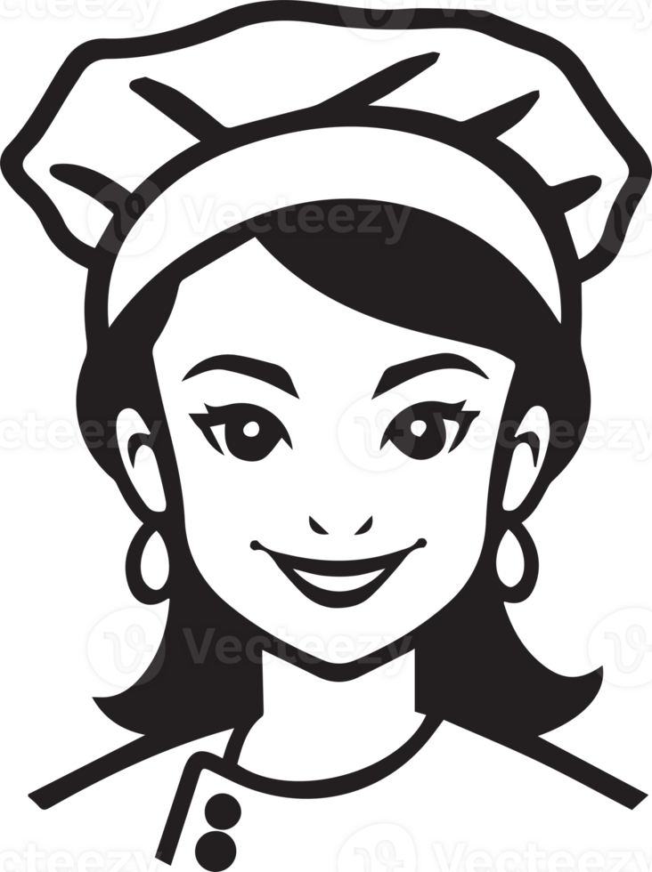 female chef logo in trendy and minimal style 27119554 PNG