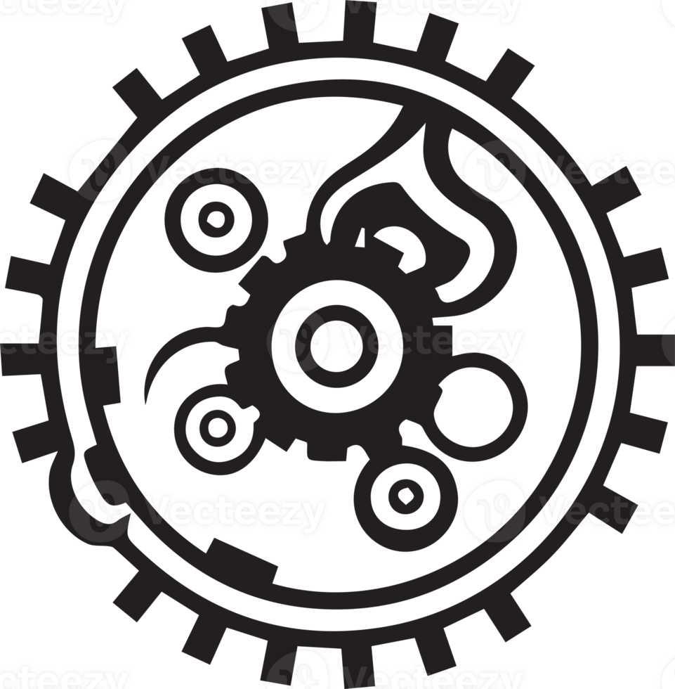 mechanic or engineer logo in flat line art style png
