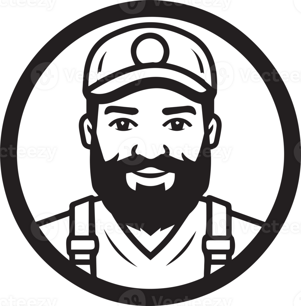 mechanic or engineer logo in flat line art style png