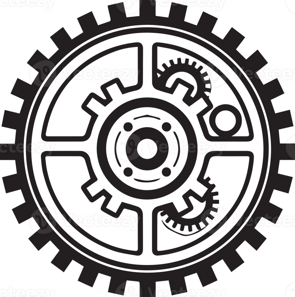 mechanic or engineer logo in flat line art style png