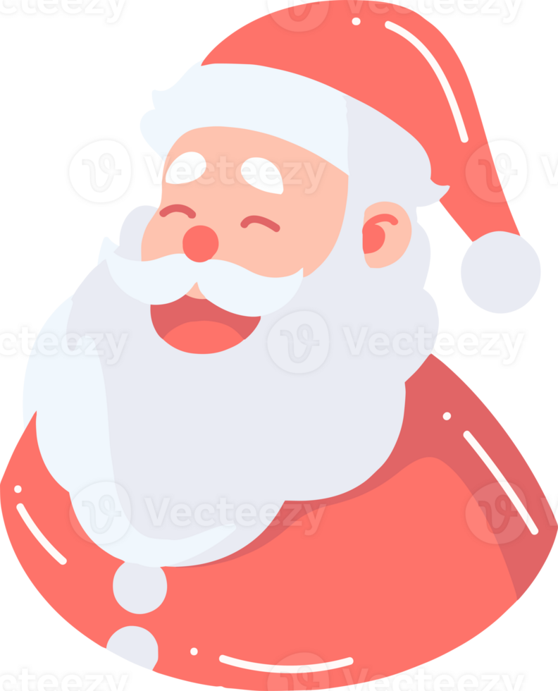 Hand Drawn Happy Santa character in flat style png