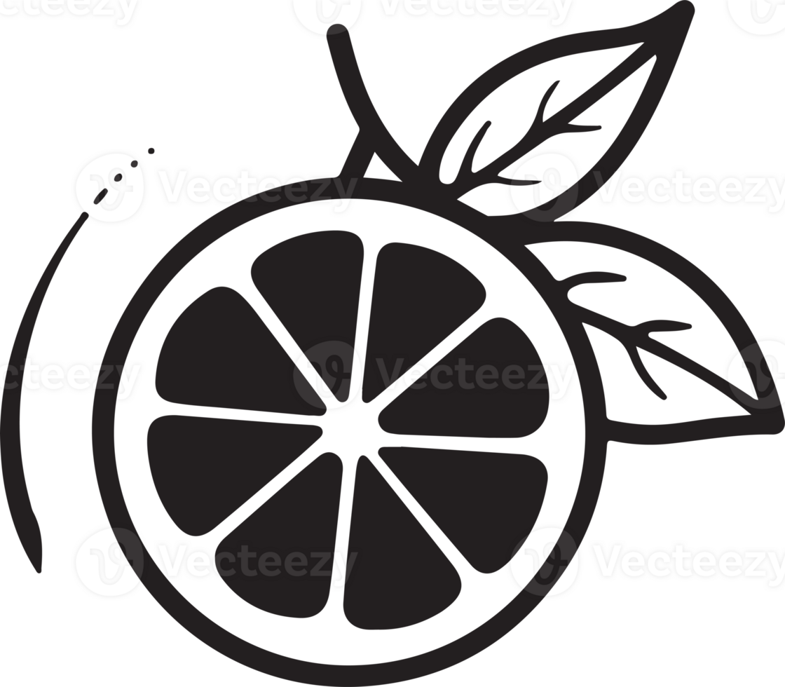 lemon logo in flat line art style png