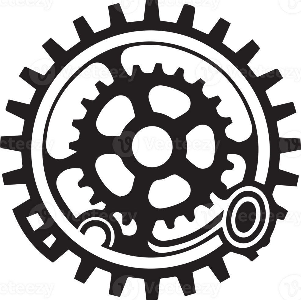 mechanic or engineer logo in flat line art style png