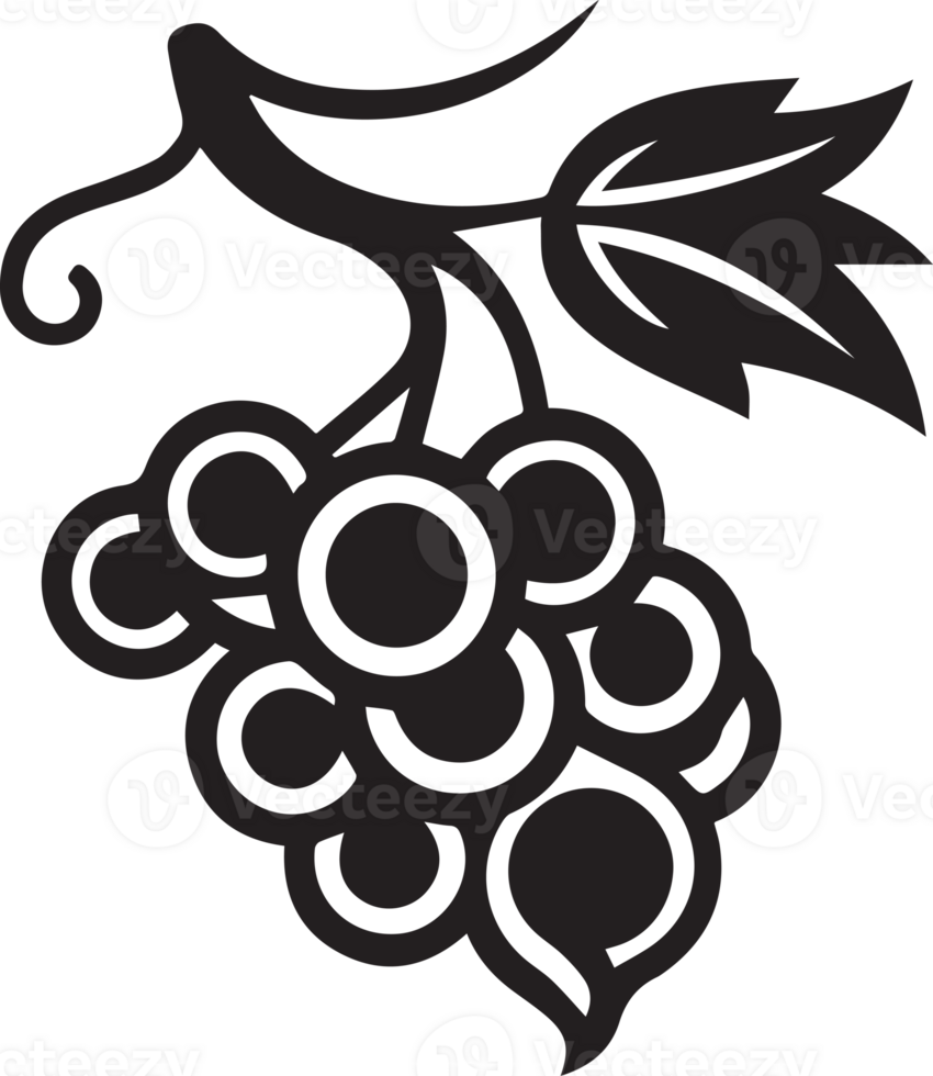grape logo in flat line art style png