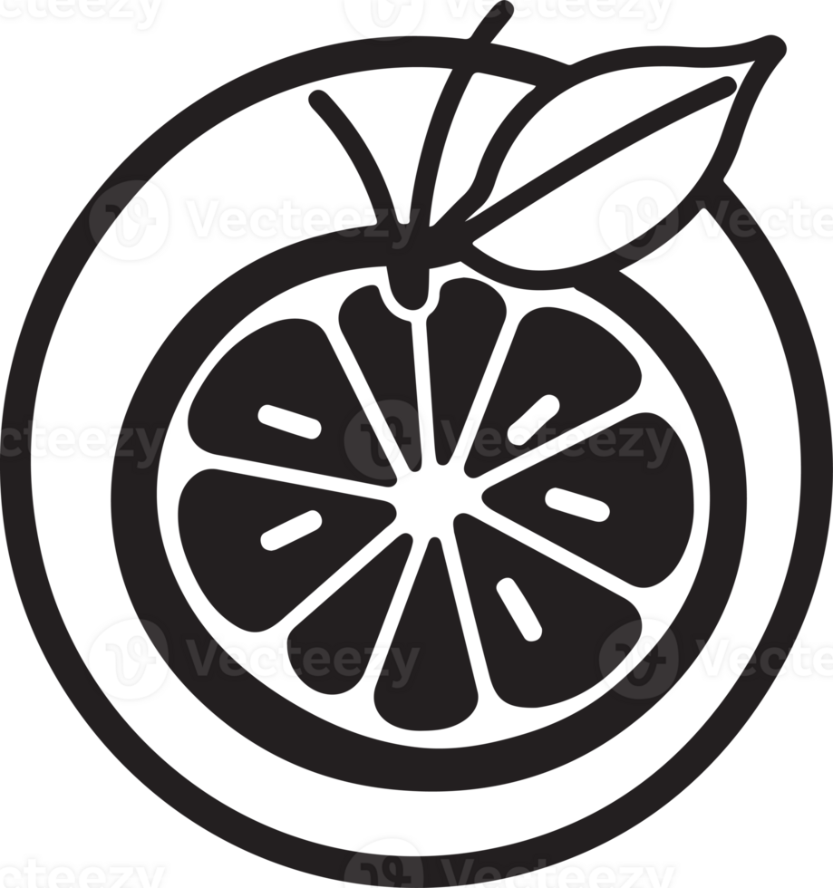 lemon logo in flat line art style png