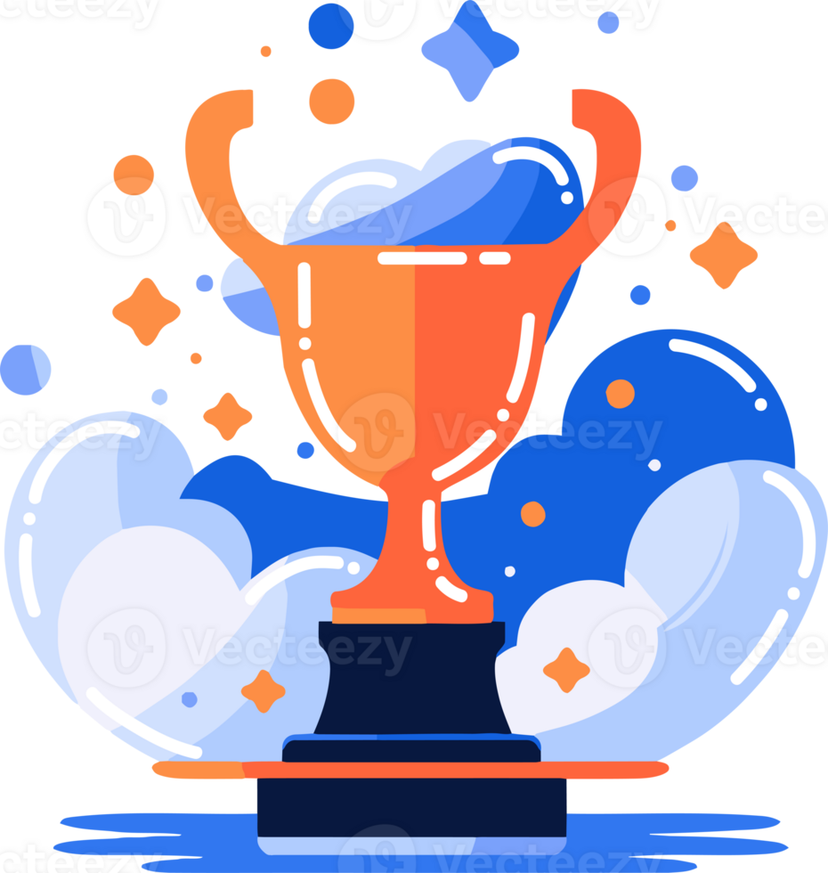 Hand Drawn trophies and victories in flat style png