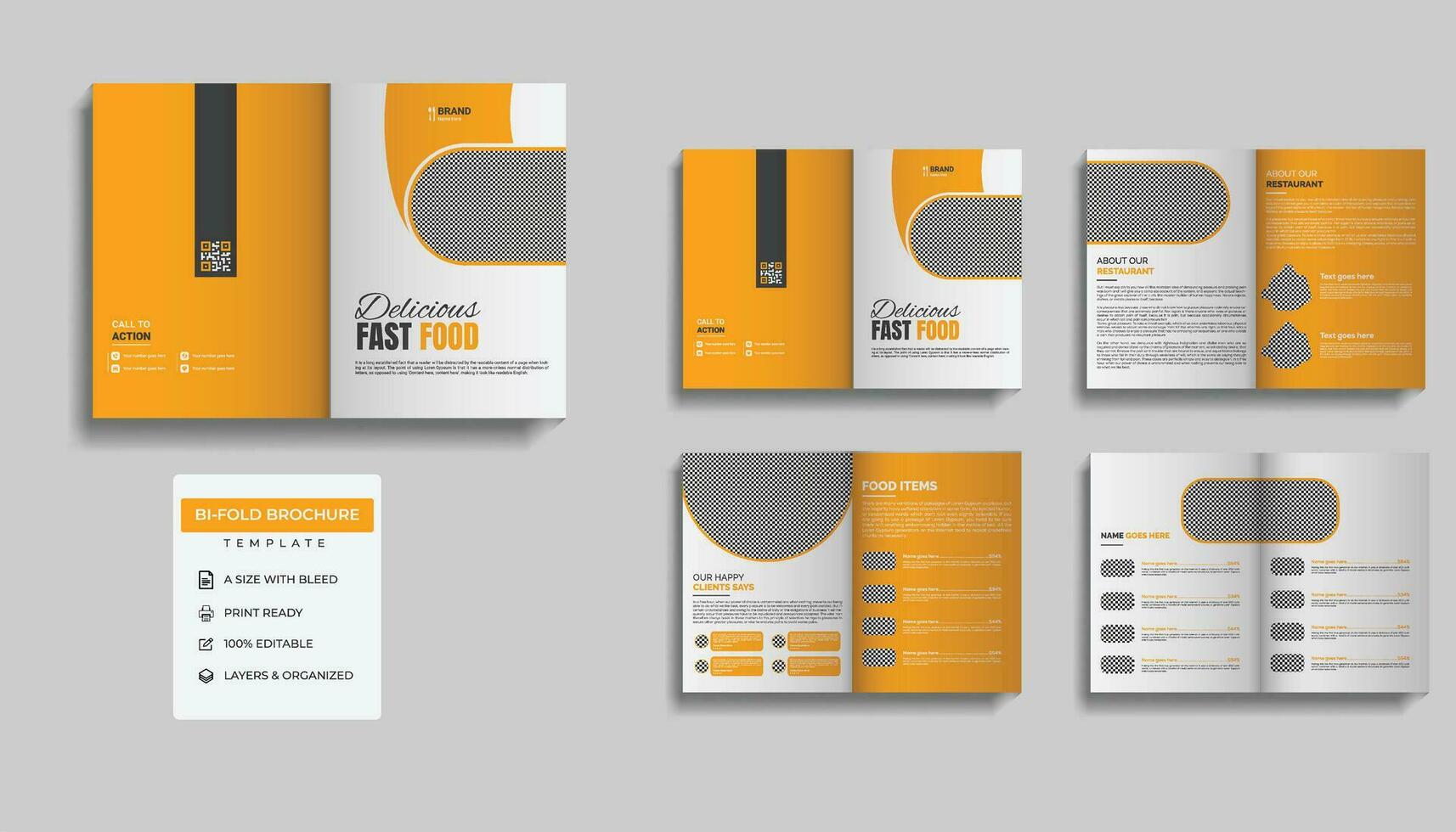 Restaurant Food Service Brochure Design Design Template vector