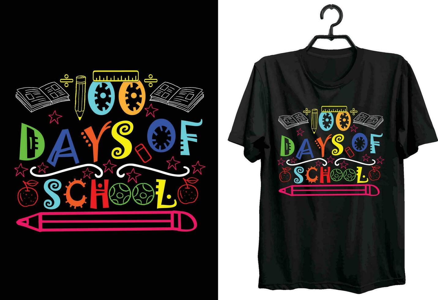 Back To School T-shirt Design. Funny Gift Back To School T-shirt Design For School Lovers. Typography, Custom, Vector t-shirt design. World All Students T-shirt Design For Back To School
