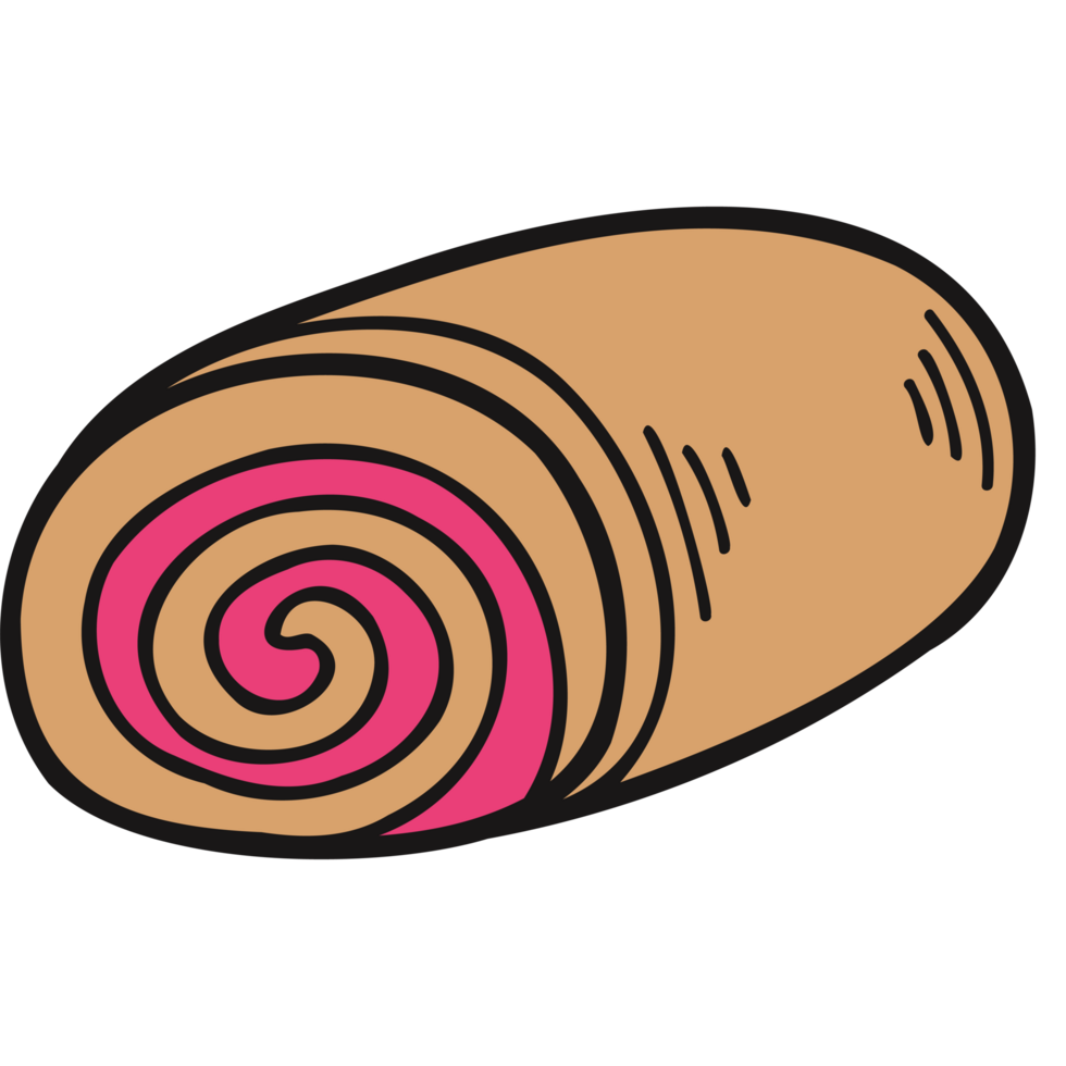 isolate bakery strawberry cream roll png