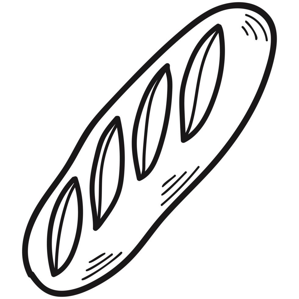 isolate black and white bakery bread png