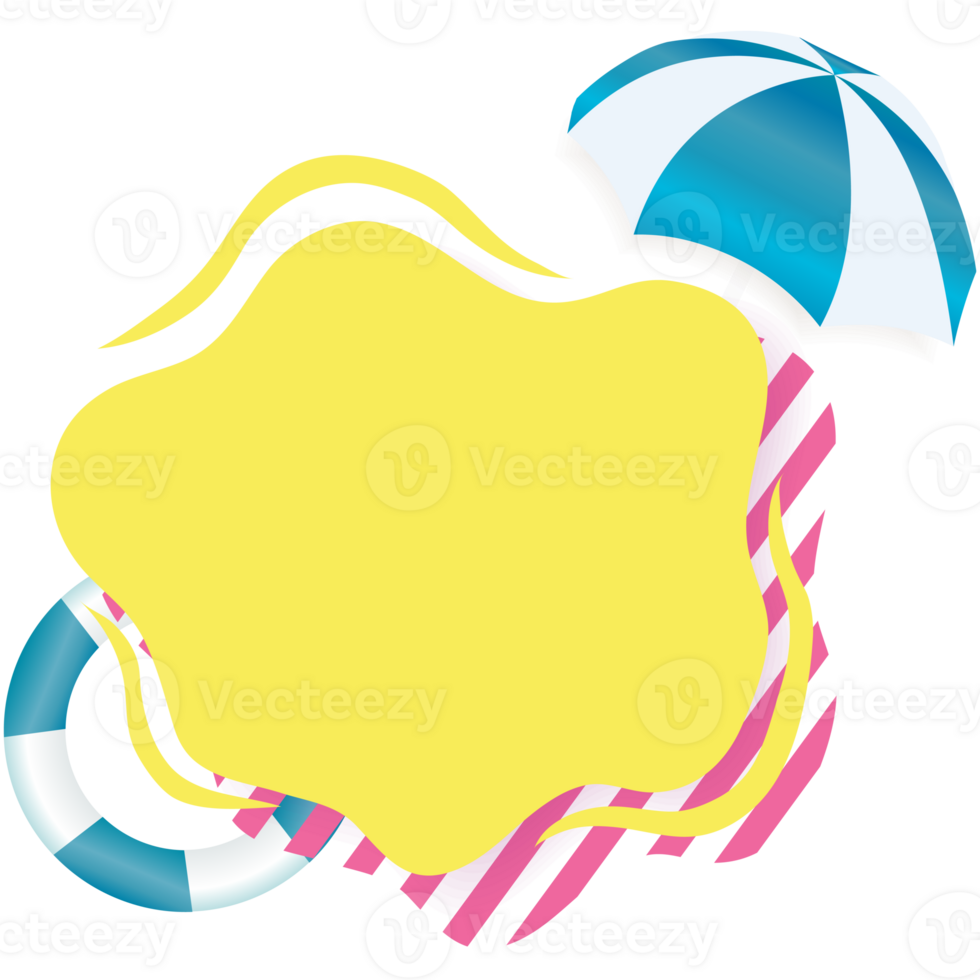 isolate summer display banner and beach elements png