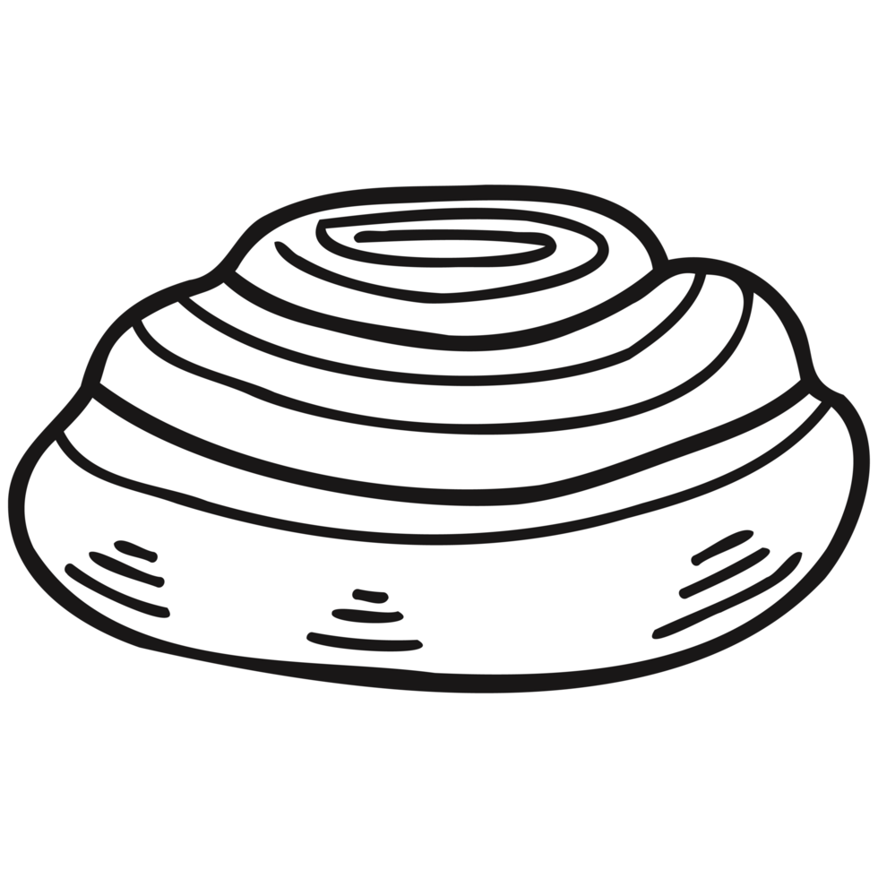 isolate black and white bakery pain aux raisin png